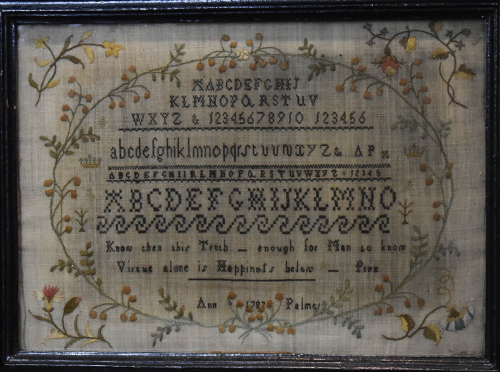 Georgian sampler by Ann Palmer 1797 View III