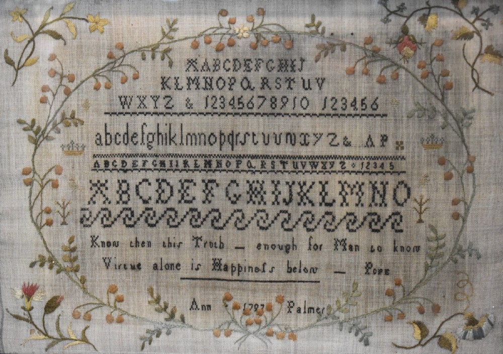 Georgian sampler by Ann Palmer 1797 View IV