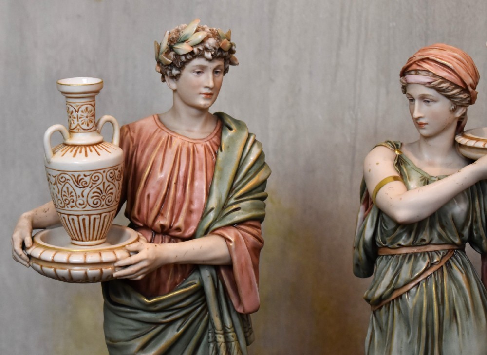 Superb large pair of Royal Dux figures View II