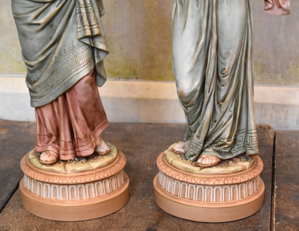 Superb large pair of Royal Dux figures View III