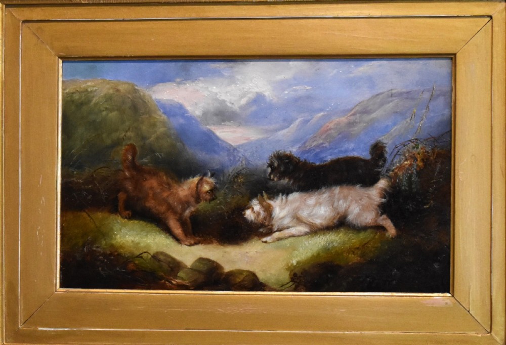 Oil painting of terriers by George Armfield 1810-1893 View III