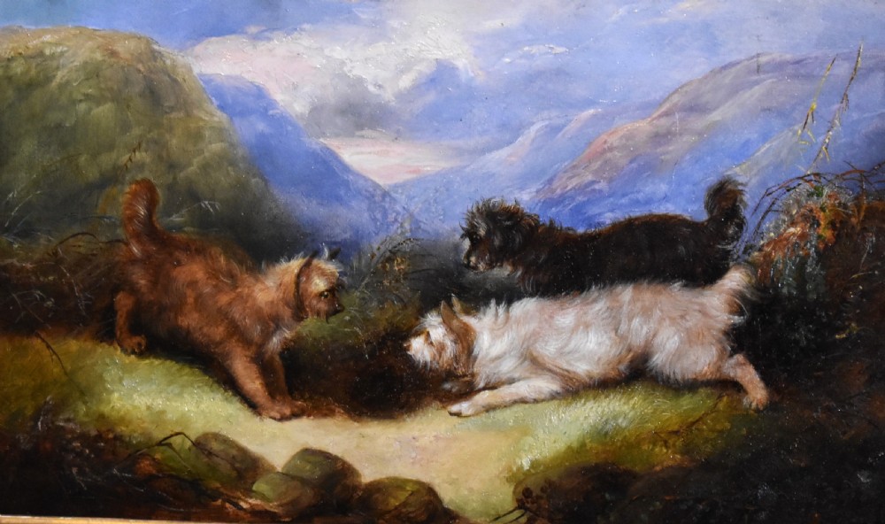 Oil painting of terriers by George Armfield 1810-1893 View IV