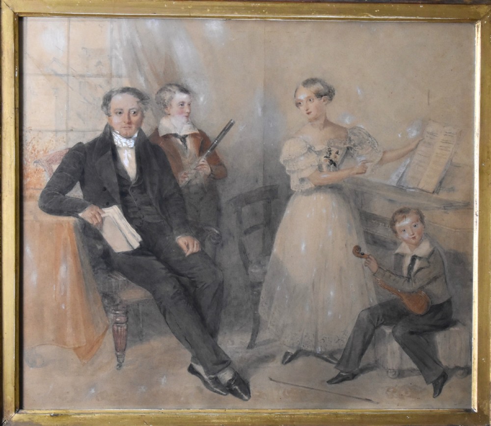 Pair of watercolour family portraits by James Holmes 1777-1860 View IV