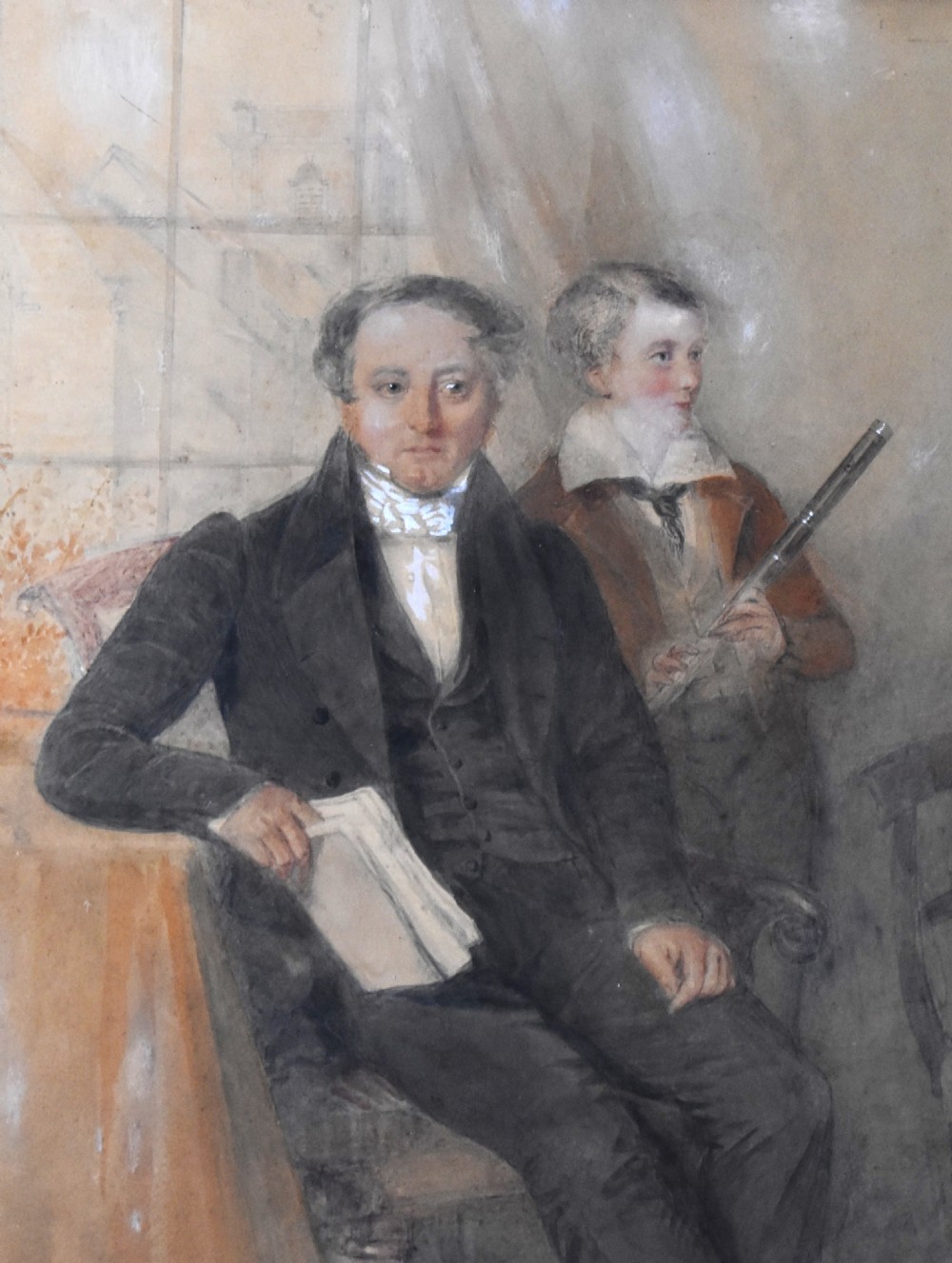 Pair of watercolour family portraits by James Holmes 1777-1860 View VI