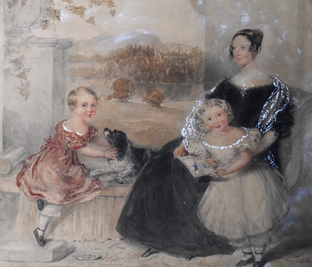 Pair of watercolour family portraits by James Holmes 1777-1860 View VIII
