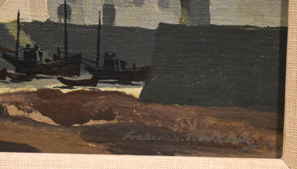 Oil painting of Polperro, Cornwall by Frederick T.W. Cook View V
