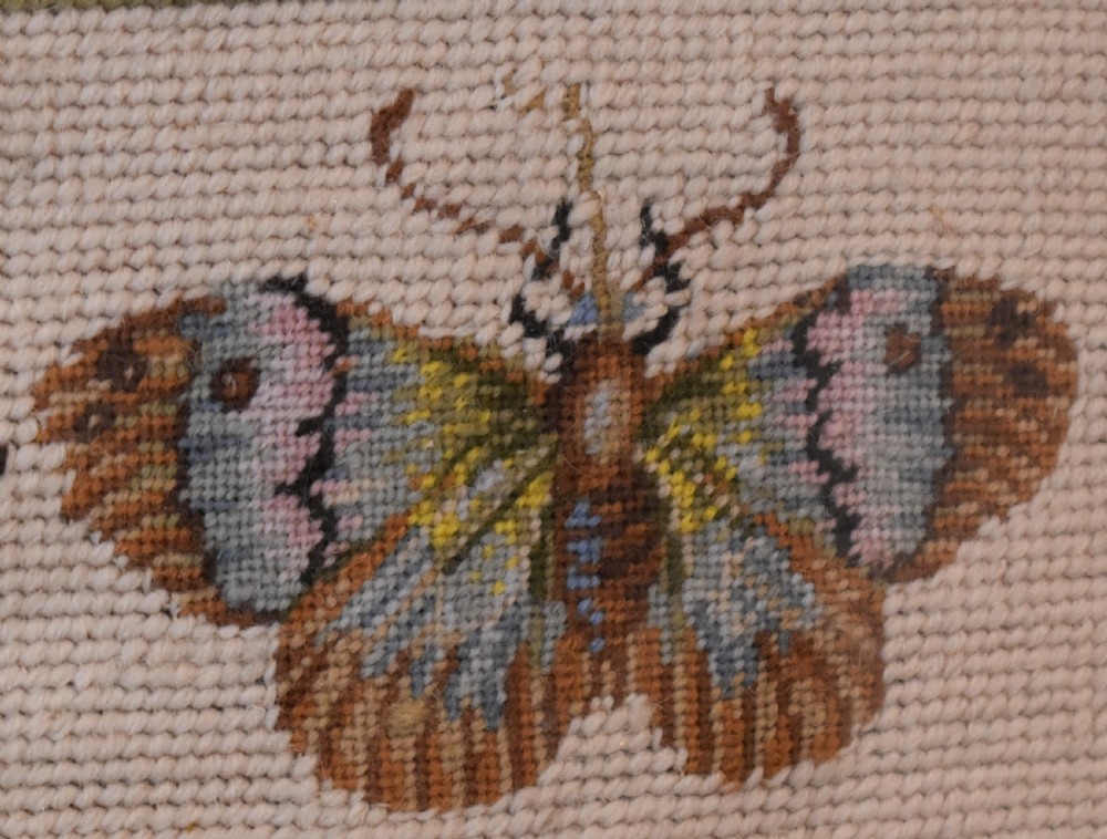 Unusual Victorian needlework of butterflies View V