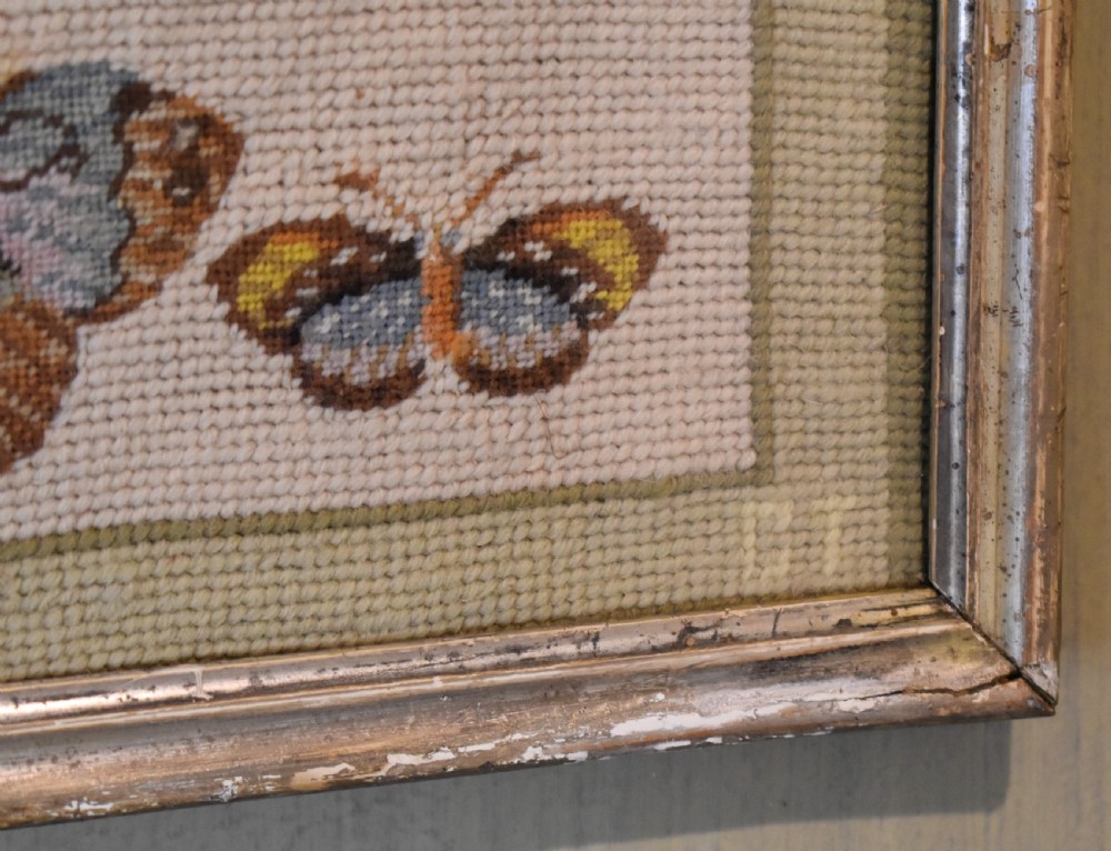 Unusual Victorian needlework of butterflies View VI