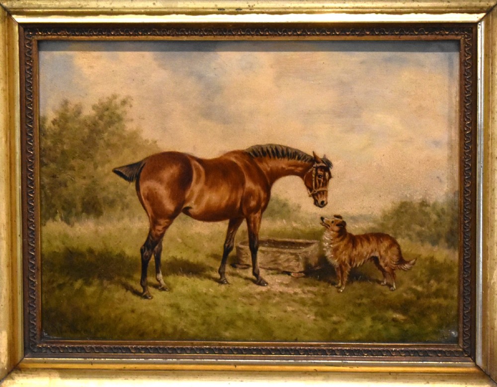 Oil painting of a horse and dog by William Eddowes Turner View V