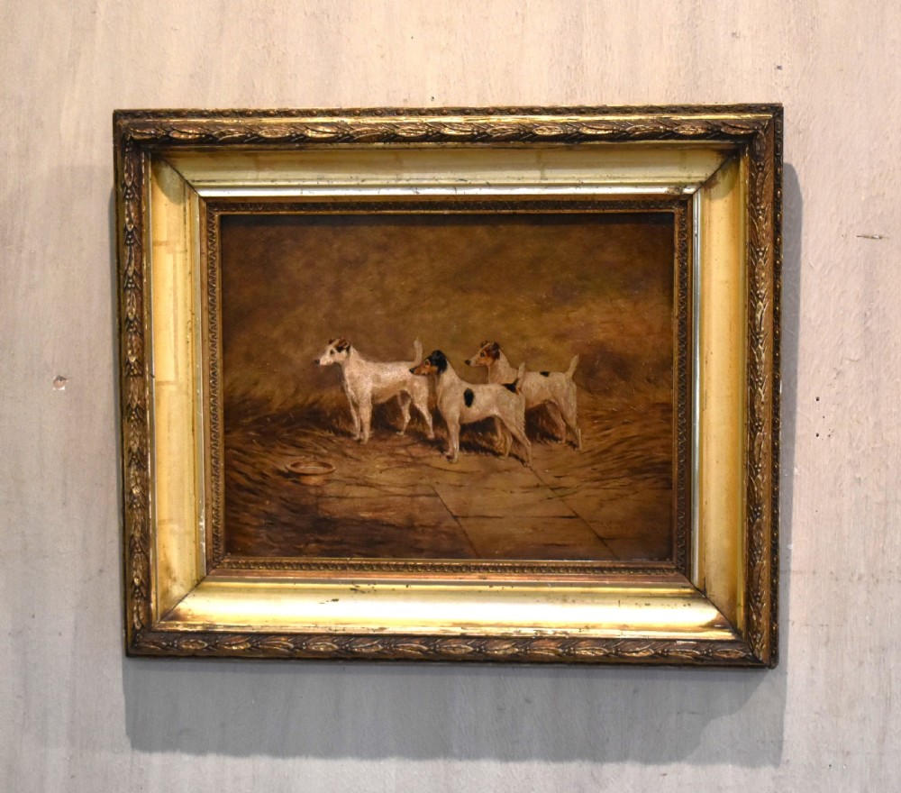 Oil painting of terriers by William Eddowes Turner
