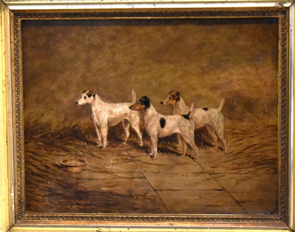 Oil painting of terriers by William Eddowes Turner View IV