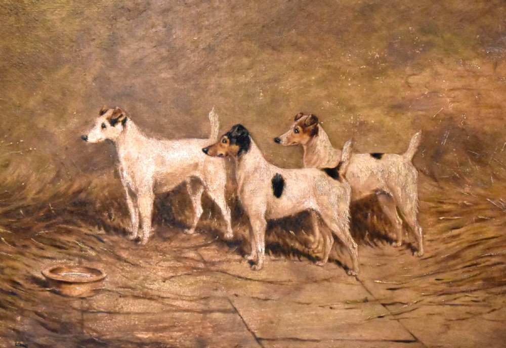 Oil painting of terriers by William Eddowes Turner View VI