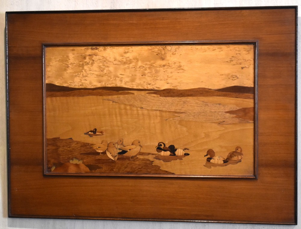 Marquetry panel depicting ducks View II