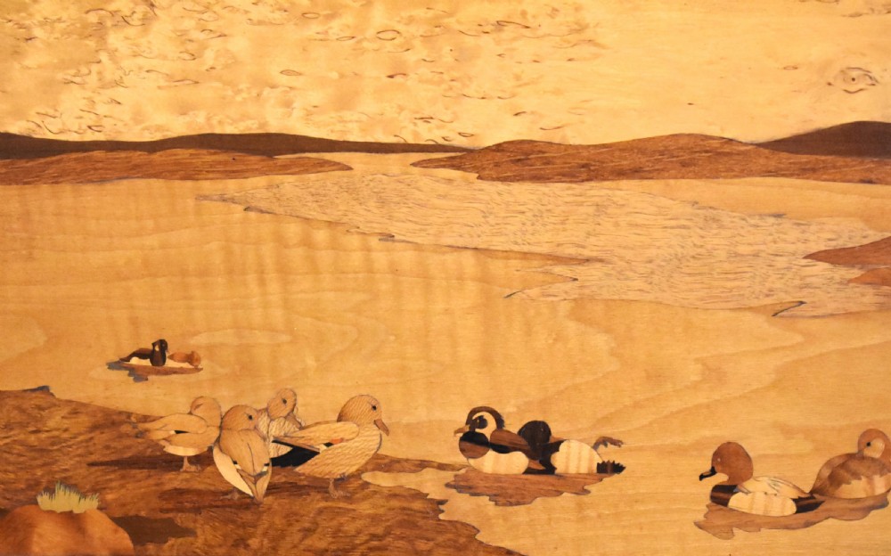 Marquetry panel depicting ducks View III