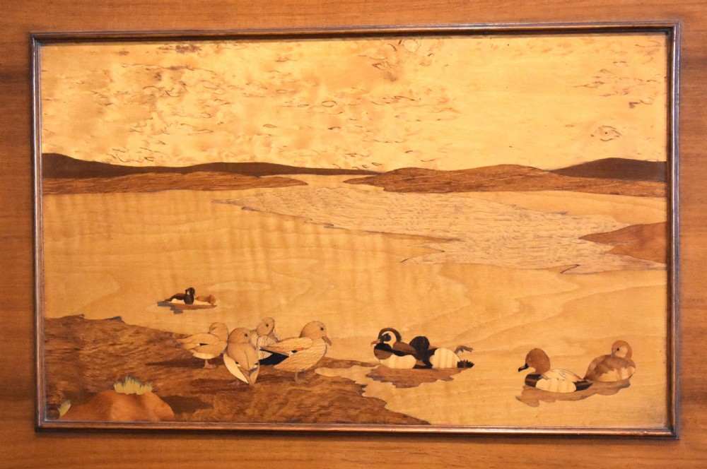 Marquetry panel depicting ducks View IV