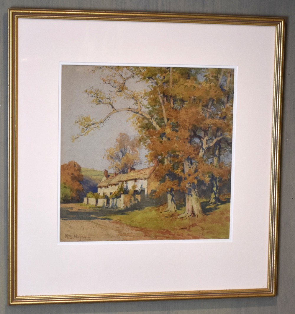 Cottage watercolour by Mary S Hagarty View II