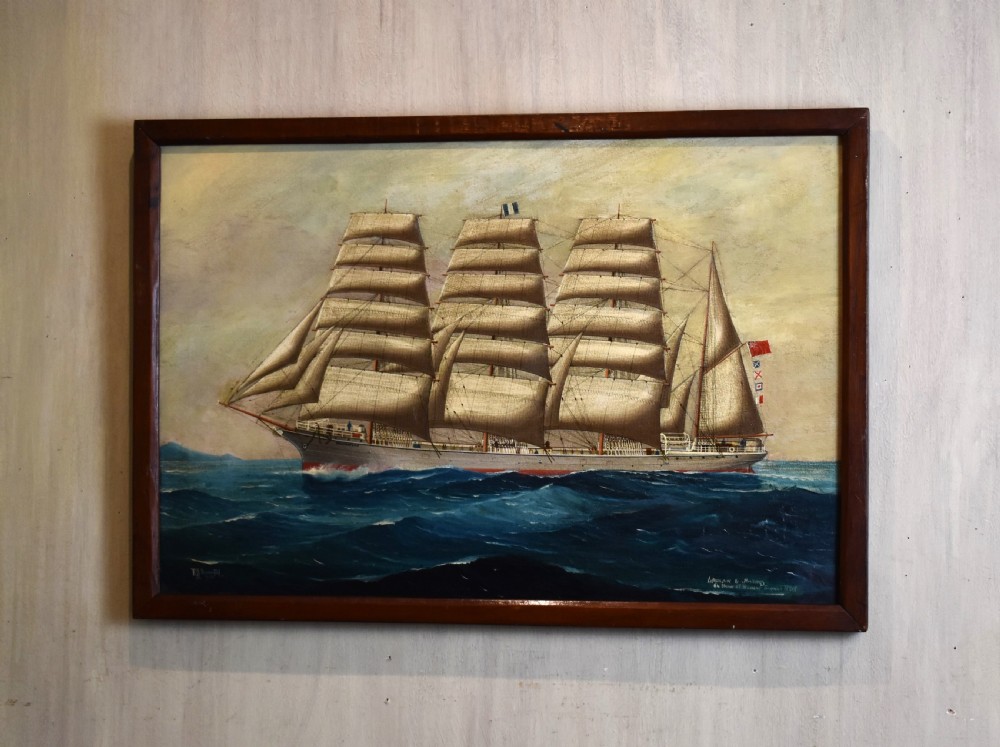 Australian ship oil painting by R.A.Borstel