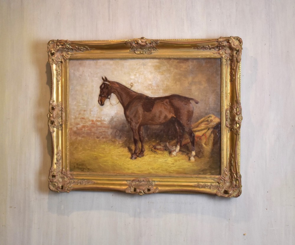 Horse oil painting of Dandy by John Atkinson 1863-1924