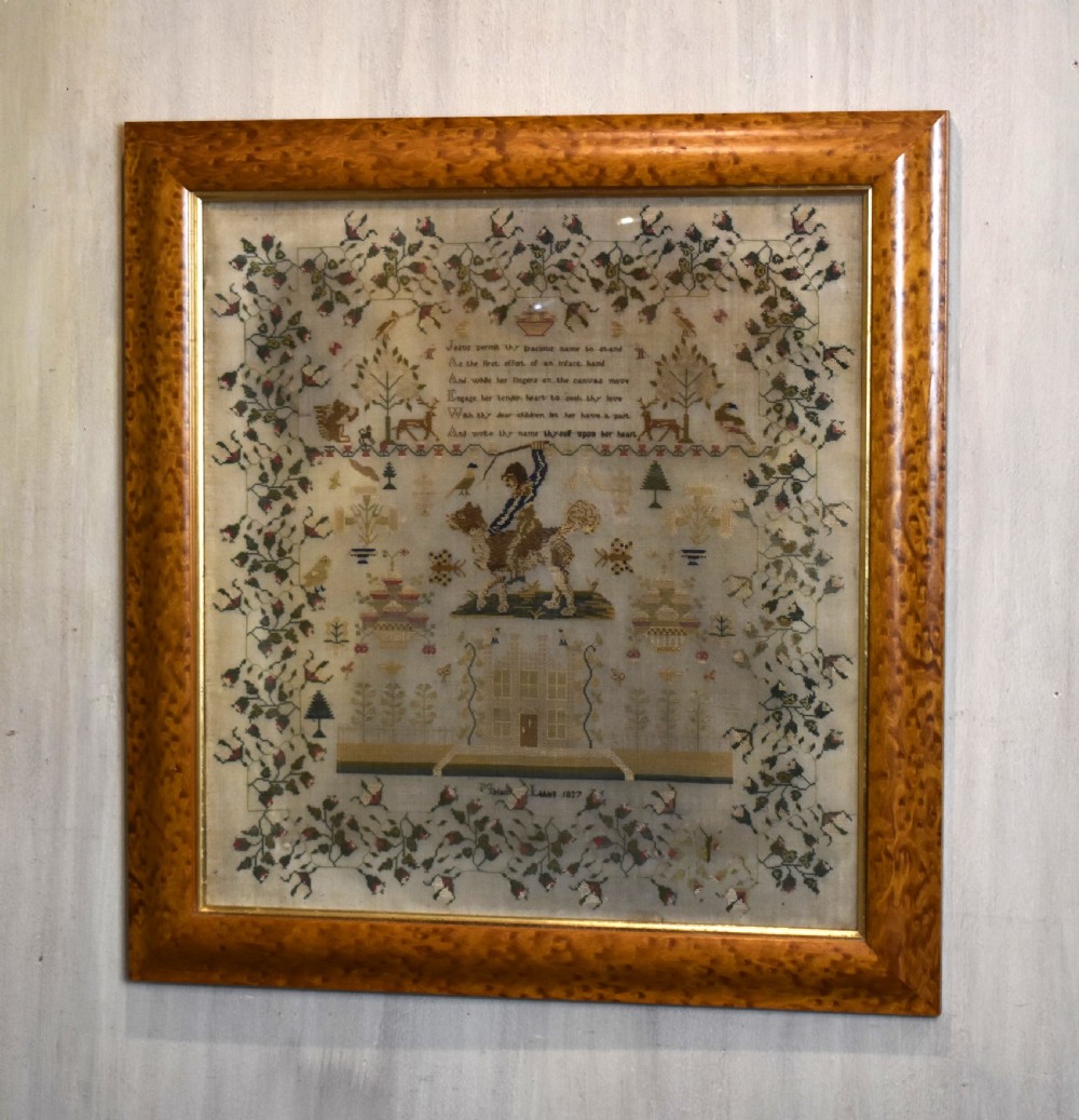 Fine large sampler by Miriam Liddell dated 1837