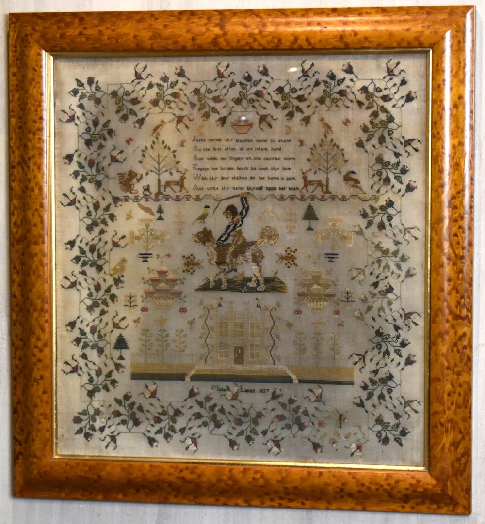 Fine large sampler by Miriam Liddell dated 1837 View II