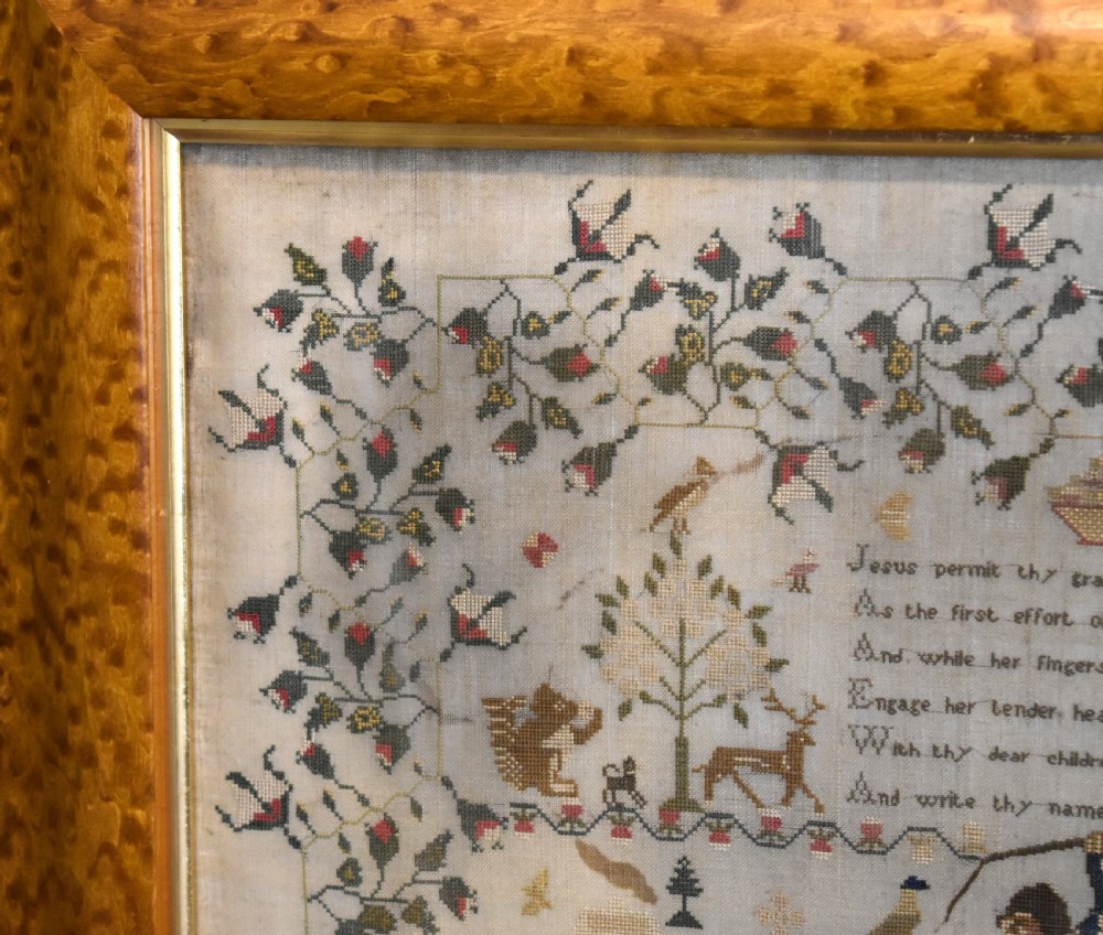 Fine large sampler by Miriam Liddell dated 1837 View V