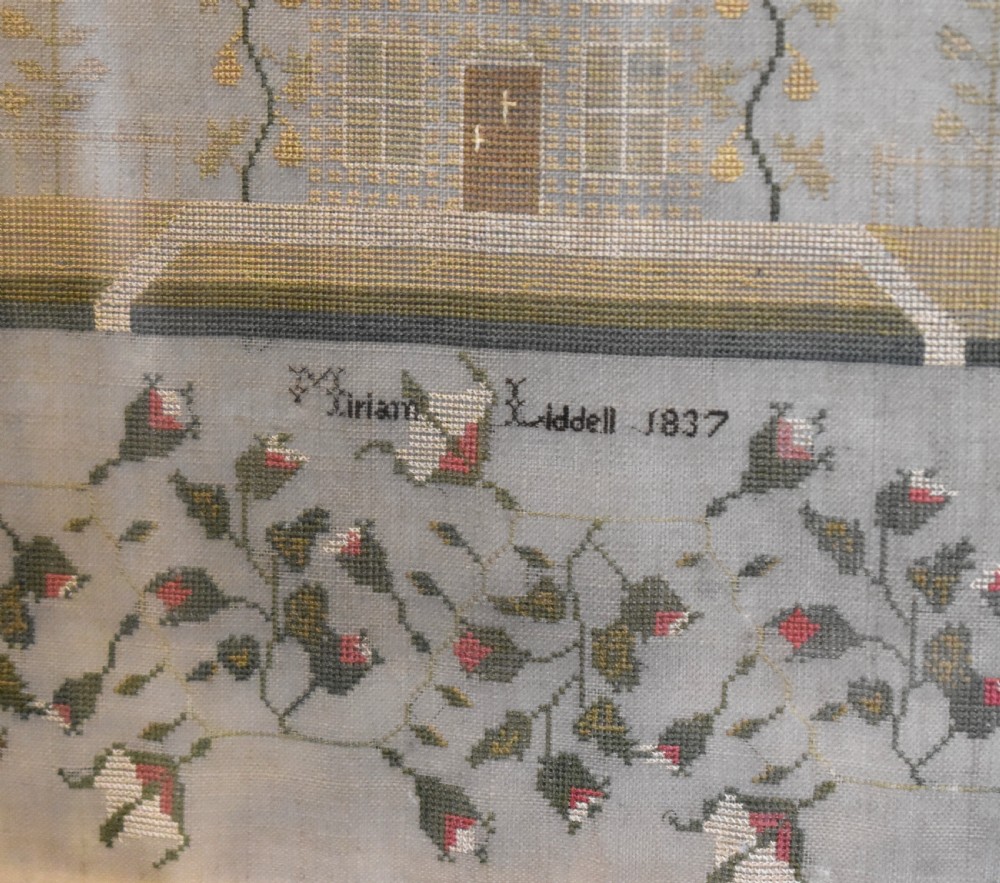 Fine large sampler by Miriam Liddell dated 1837 View VII