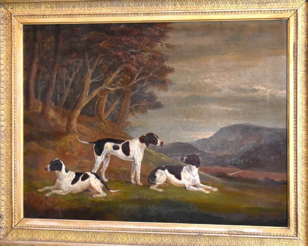 Fine Victorian oil painting of dogs in landscape View III