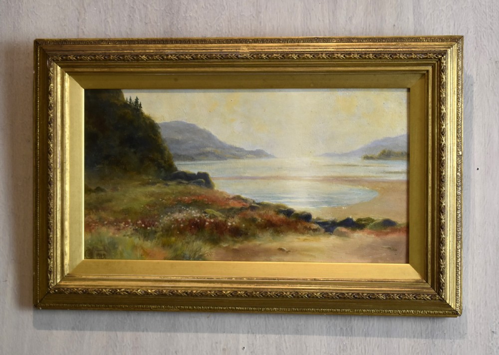 Fine Edwardian landscape oil painting