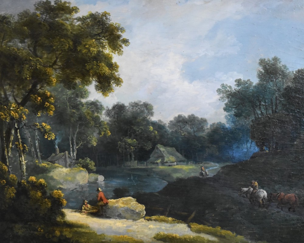 Fine eighteenth century oil landscape by George Arnald View IV
