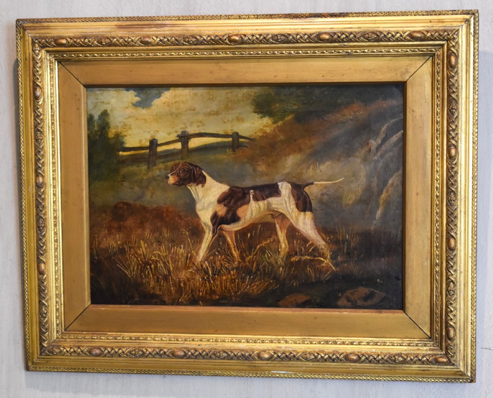 Oil painting of a pointer dog after Schwanfelder View II