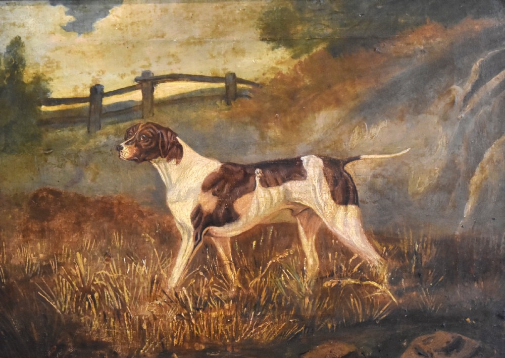 Oil painting of a pointer dog after Schwanfelder View III