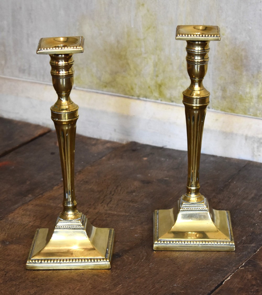 Fine pair of Georgian brass candlesticks