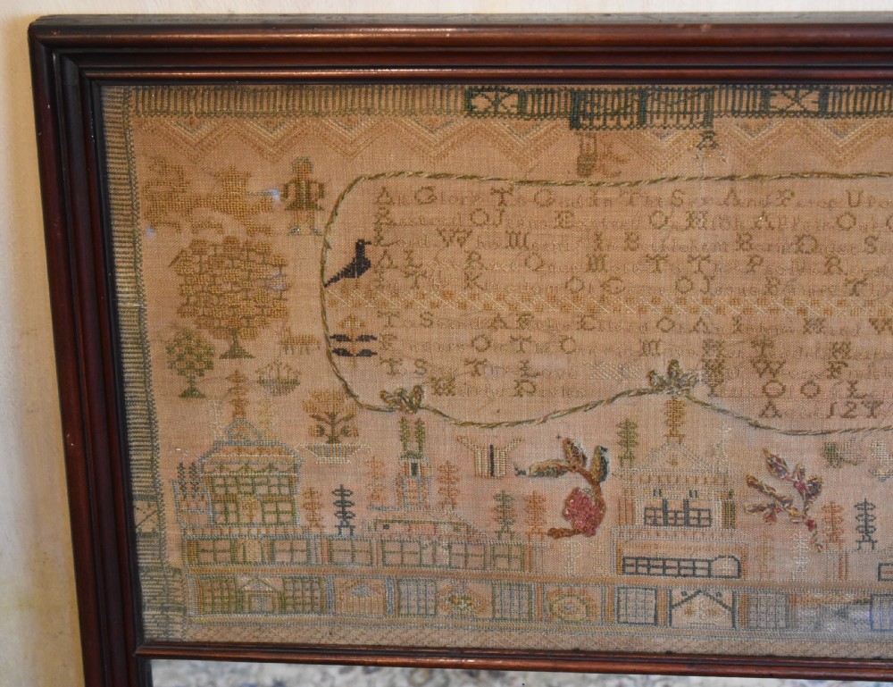 Unusual Georgian sampler with mirror View III