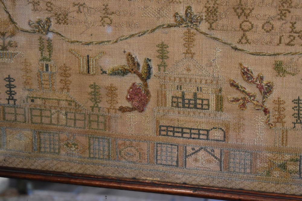 Unusual Georgian sampler with mirror View VI