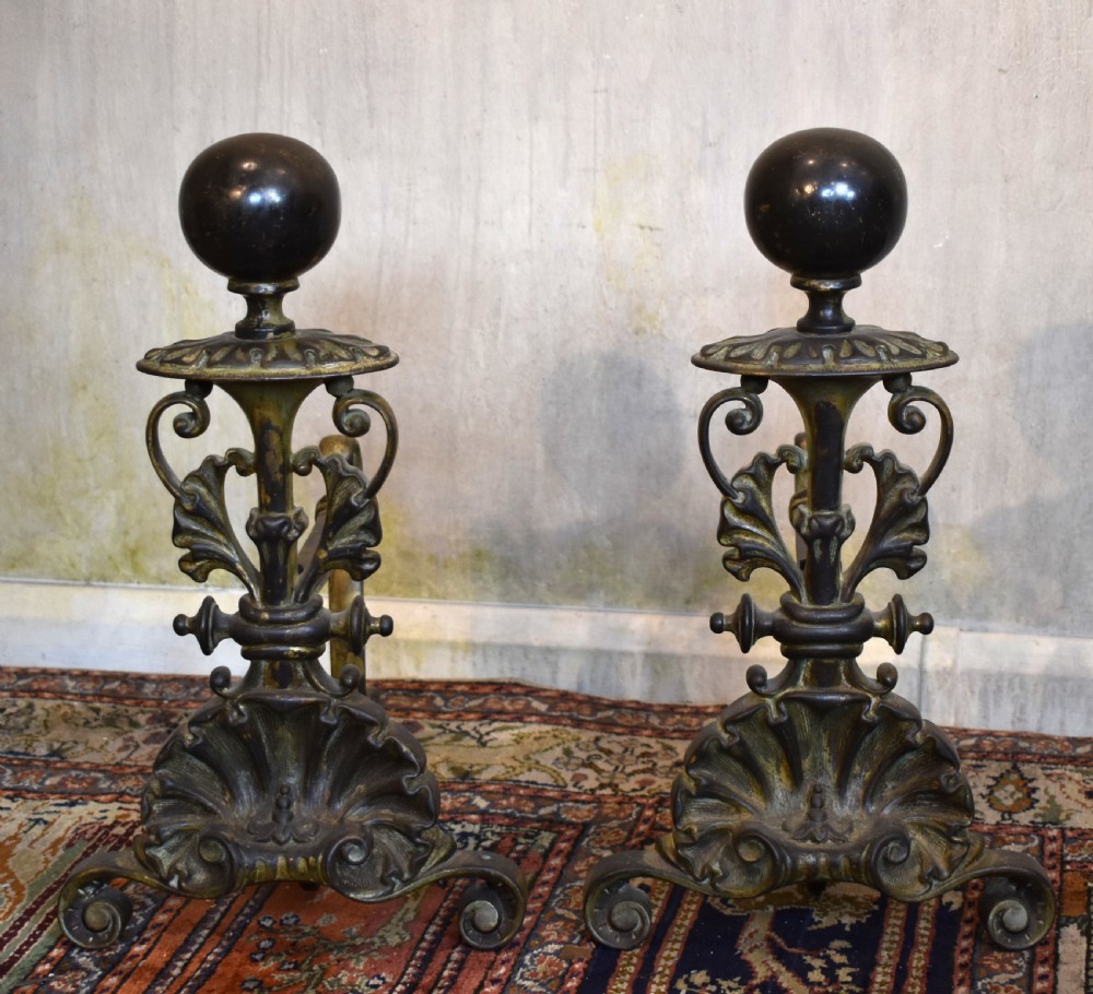 Fine large pair of firedogs or Andirons