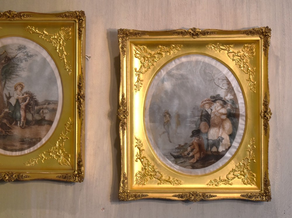 Pair of prints with superb gilt frames View VI