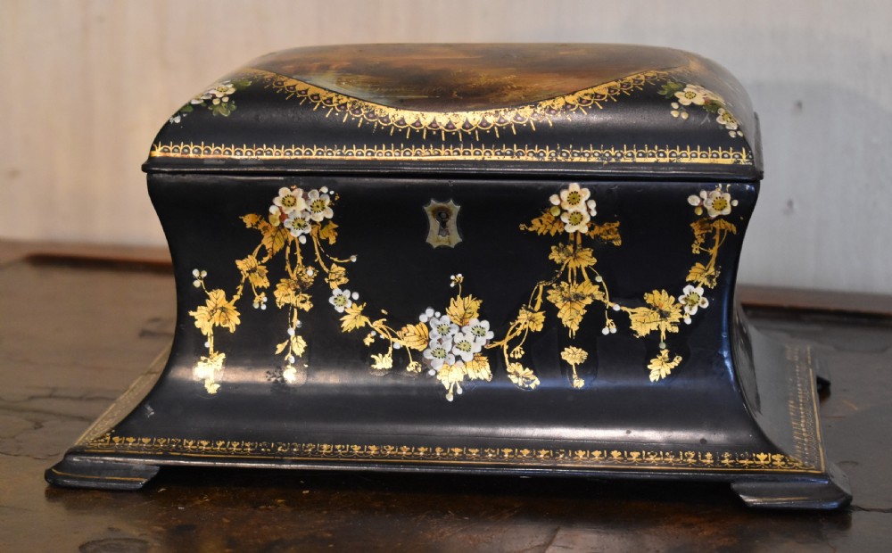 Victorian papier mache tea caddy View II