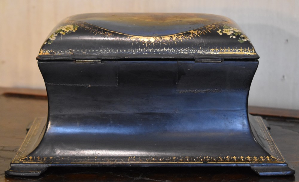 Victorian papier mache tea caddy View IV