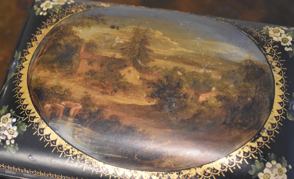 Victorian papier mache tea caddy View V