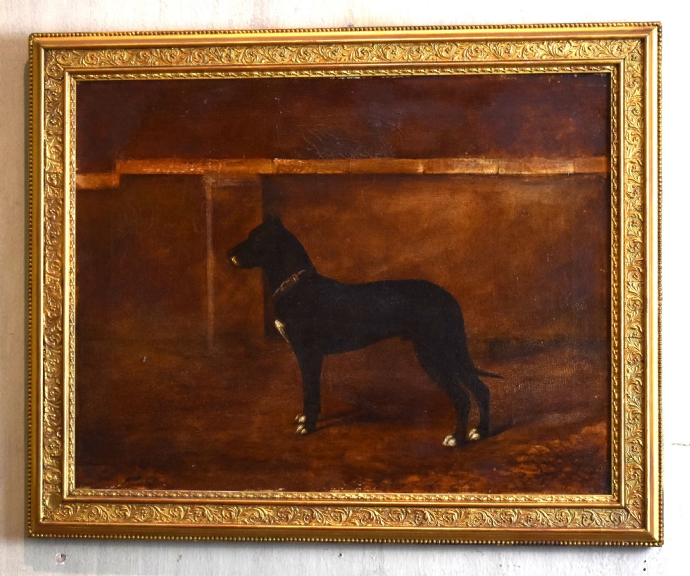 Dog portrait oil painting of a great Dane View III