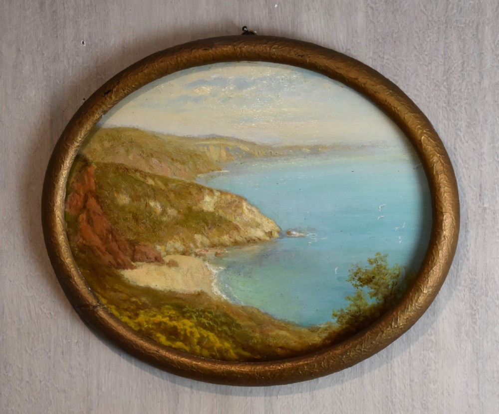 Oil painting of Oddicombe Bay by Albert Starling