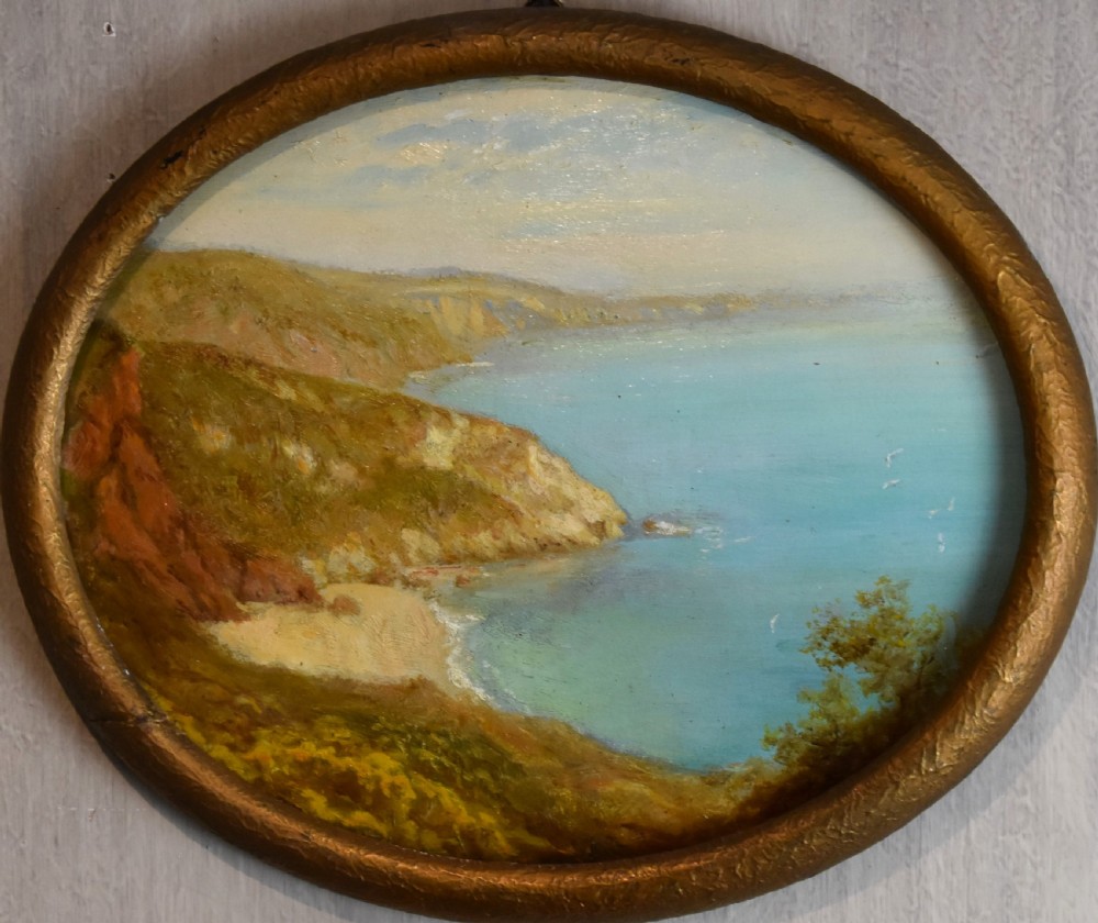 Oil painting of Oddicombe Bay by Albert Starling View II