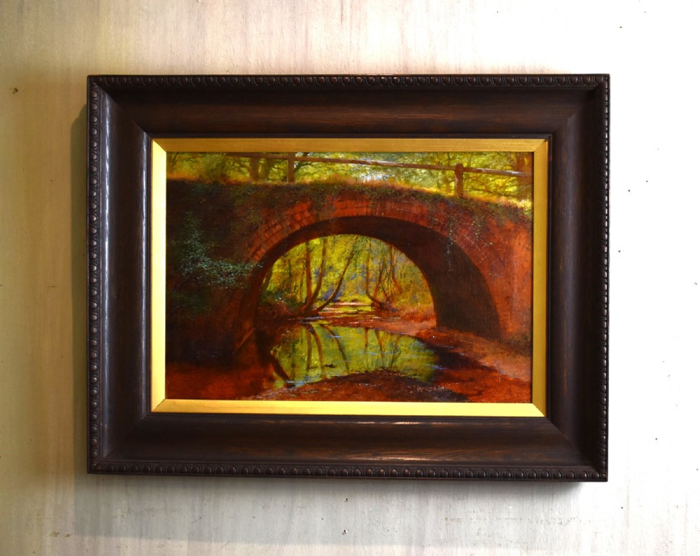 The old Roman bridge, oil painting by Harry Foster Newey