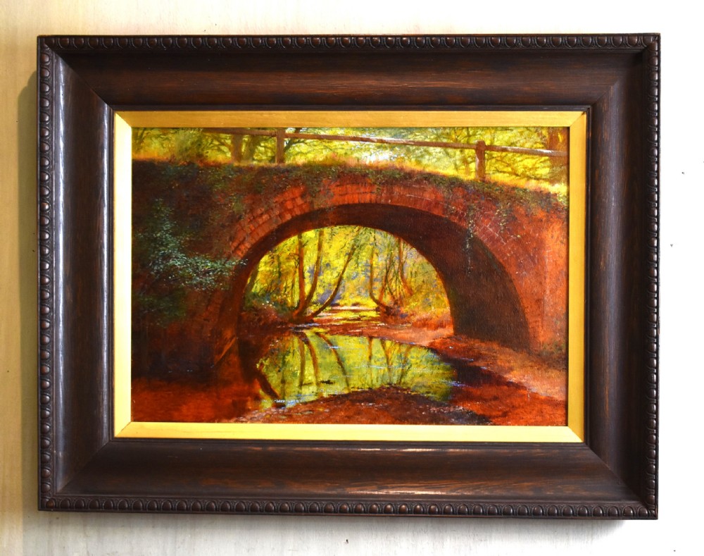 The old Roman bridge, oil painting by Harry Foster Newey View II