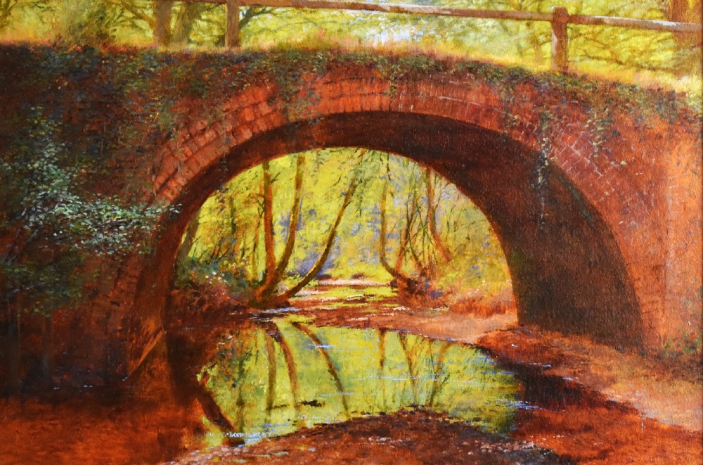 The old Roman bridge, oil painting by Harry Foster Newey View IV