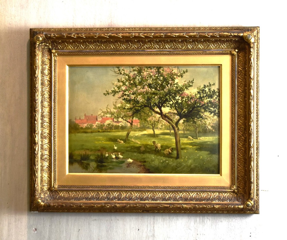 Springtime oil painting by Charles Wilde (1856-1905)