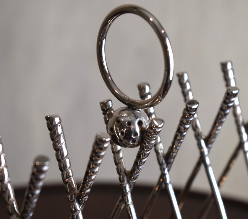 Art Deco golf design silver plate toast rack View II