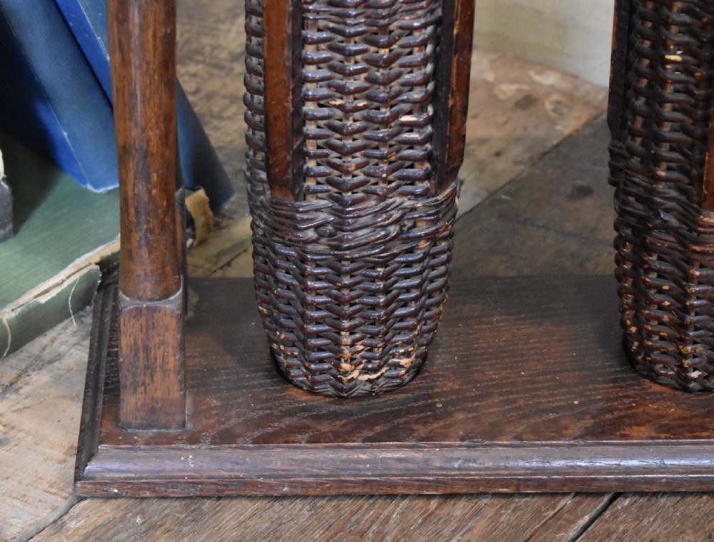 Unusual oak and wicker stick stand View III