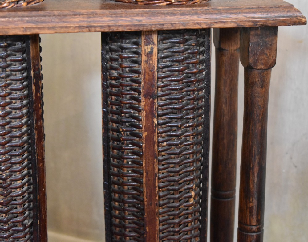 Unusual oak and wicker stick stand View IV