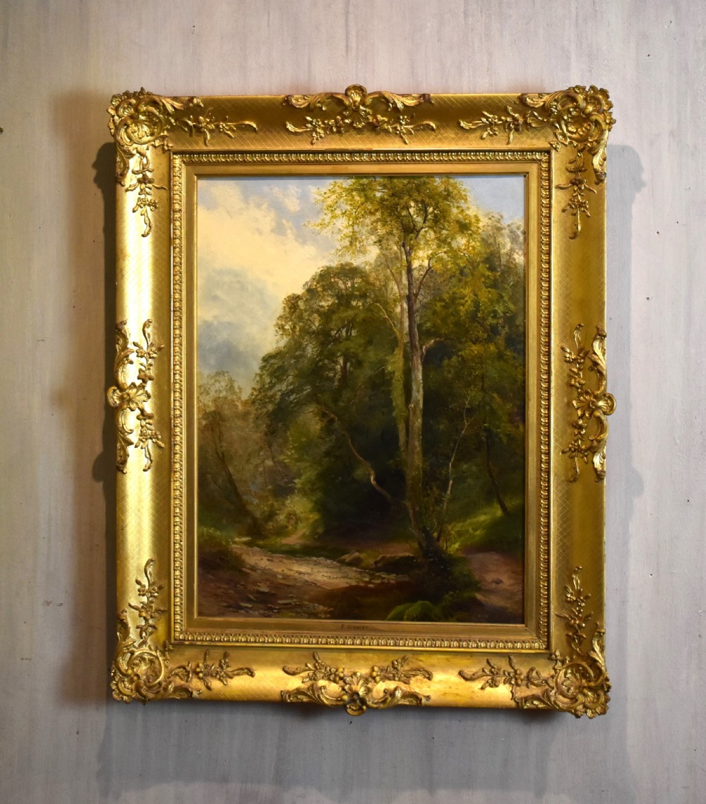 A woodland nook, oil painting by Frank Gresley